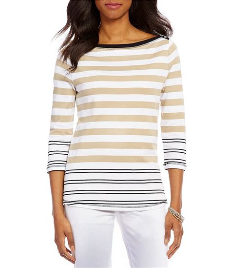 michael michael kors boat neck 3 4 sleeve top|Michael Michael Kors Boat Neck 3/4 Sleeve Top .